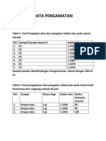 Data Pengamatan Pbe B-1