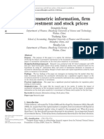 Asymmetric Information, Firm Investment and Stock Prices: Cfri 1,1