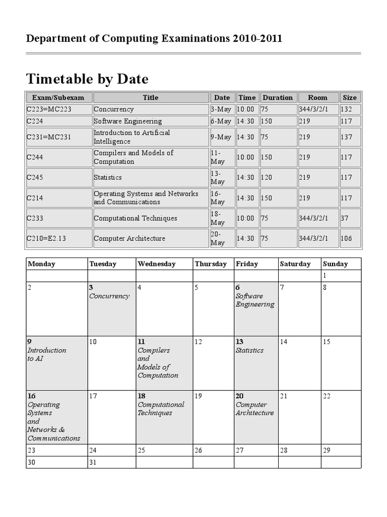 Timetable | PDF | Science And Technology | Artificial Intelligence