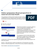 Online Symposium: Novel Perspectives in Maternal and Fetal Health