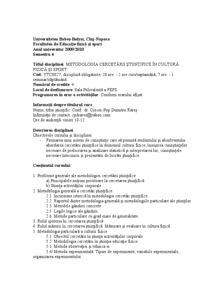 An Ii Kineto Sillabusmetodologiacercetariirares2009 2010