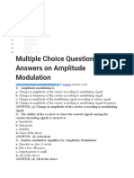 Multiple Choice Questions and Answers On Amplitude Modulation