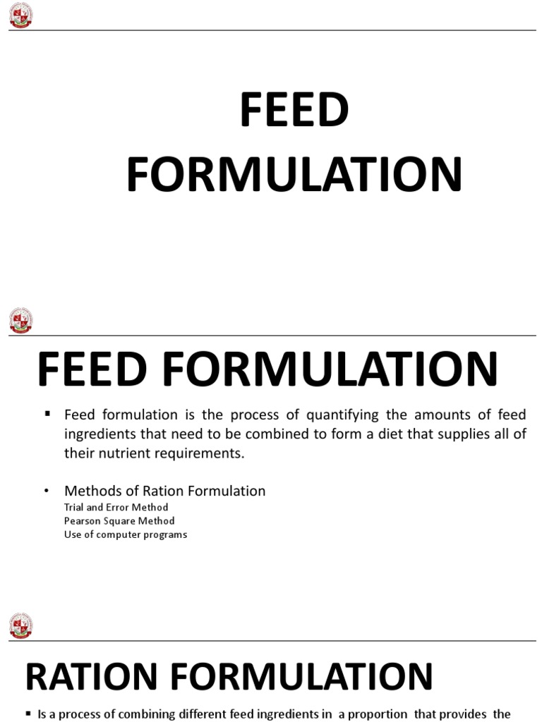 Feed Formulation PDF Rationing Nutrients