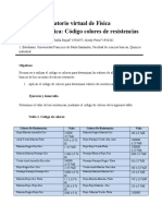 INFORME DE FISICA ELECTRO Colores de Resistencia