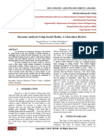 Sarcasm Analysis Using Social Media: A Literature Review: ISSN (ONLINE) : 2250-0758, ISSN (PRINT) : 2394-6962