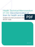 Health Technical Memorandum 01-04:: Decontamination of Linen For Health and Social Care