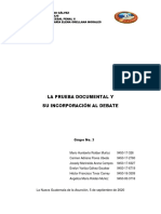 TRABAJO PRUEBA DOCUMENTAL Y SU INCORPORA-CIÓN AL DEBATE Clínica PP II