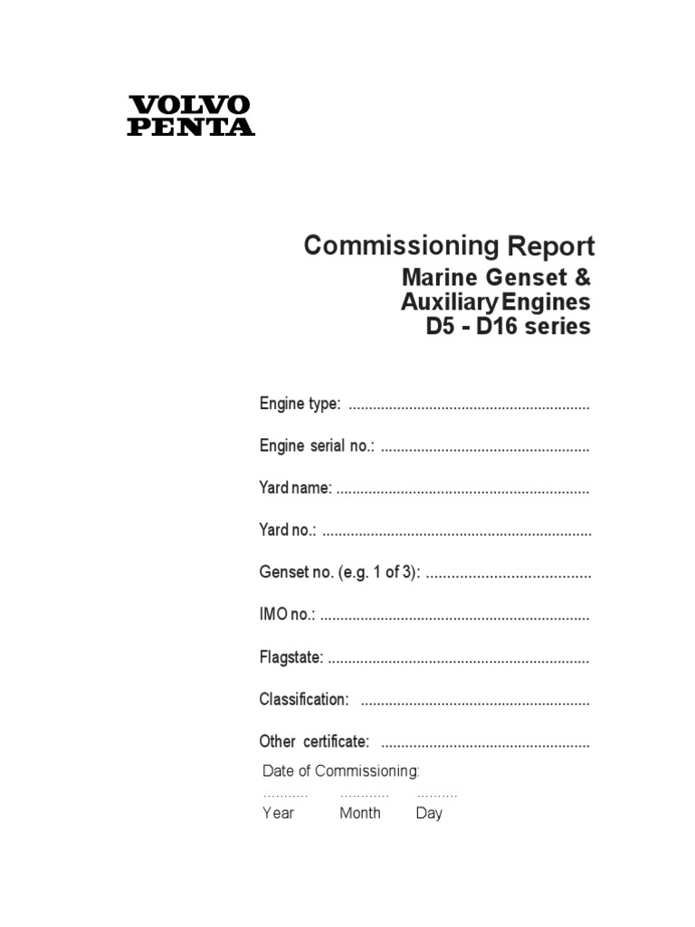 Check List Commissioning Report For Genset&Auxilary | Download Free PDF ...