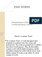 Academic Words: Rofiqotul Fitriyati (13320110) Ni'matul Muyassaroh (13320123)