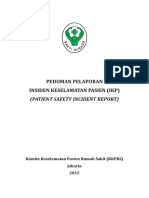 Pedoman Pelaporan Keselamatan Pasien