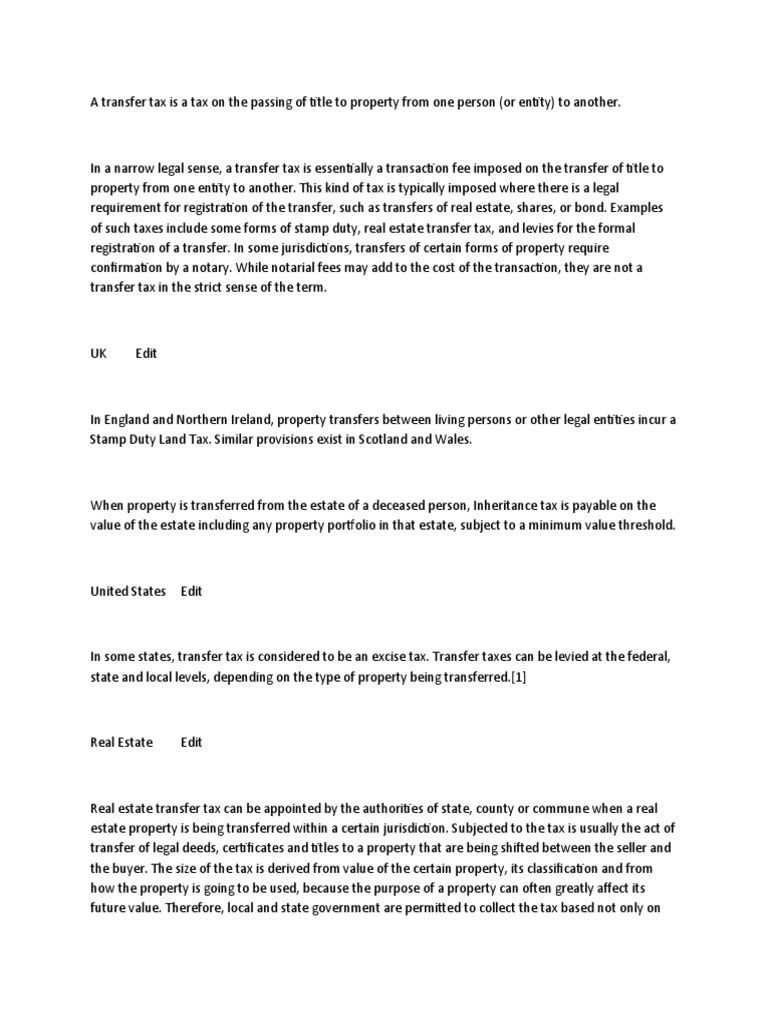 A Transfer tax-WPS Office | PDF | Taxes | Public Finance