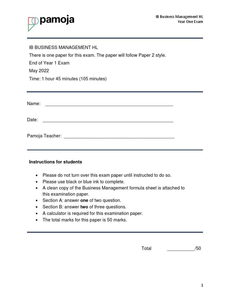 Formula Booklet Business And Management Ib