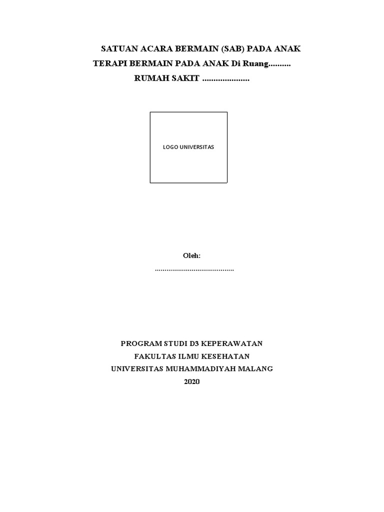 Contoh SAB (Satuan Acara Bermain) | PDF
