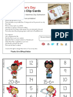 Valentine's Day: Subtraction Clip Cards