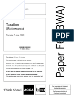 Taxation (Botswana) : Thursday 7 June 2018