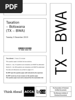 Taxation - Botswana (TX - Bwa) : Applied Skills