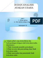 Studi Dan Analisis Kelayakan Usaha