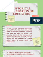 Historical Foundation of Education: Here Starts The Lesson!