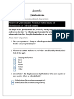 Impact of Globalization on Cultural Identity Questionnaire