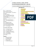 Class X - Pre Board 2 Syllabus January 2021