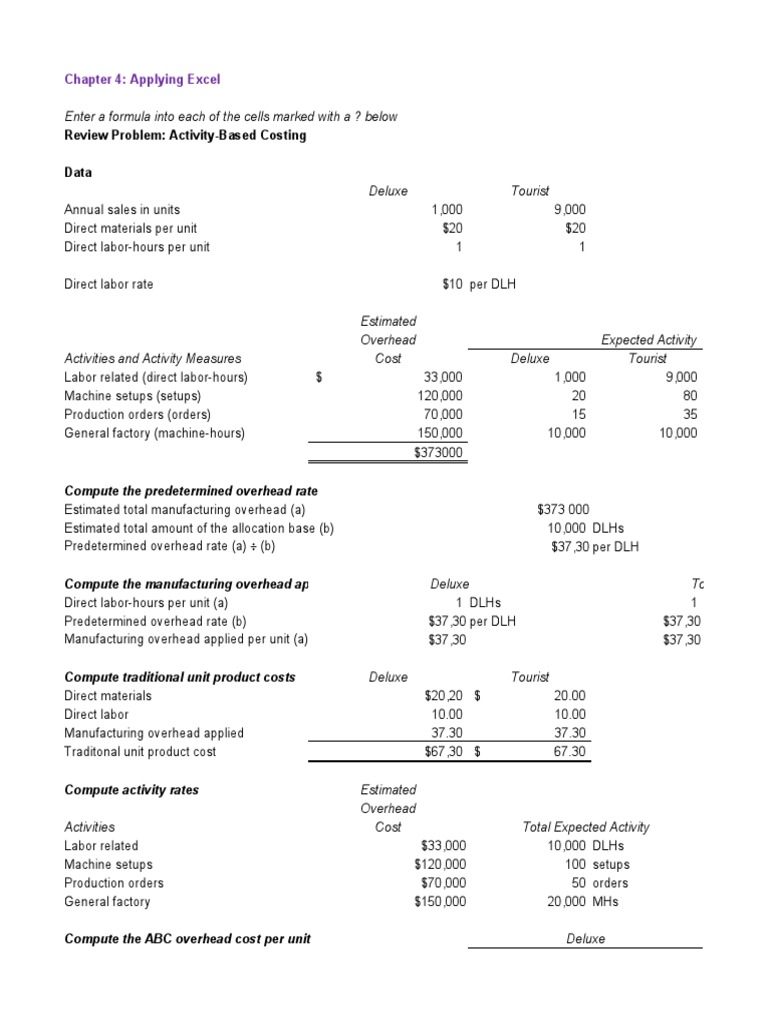 Excel+Homework+ +Ch+4+ (ABC) | PDF | Corporate Jargon | Industries