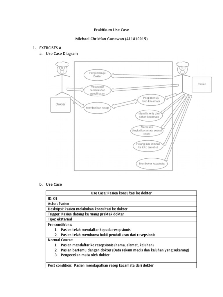 Use Case Diagram untuk Praktikum Kacamata | PDF