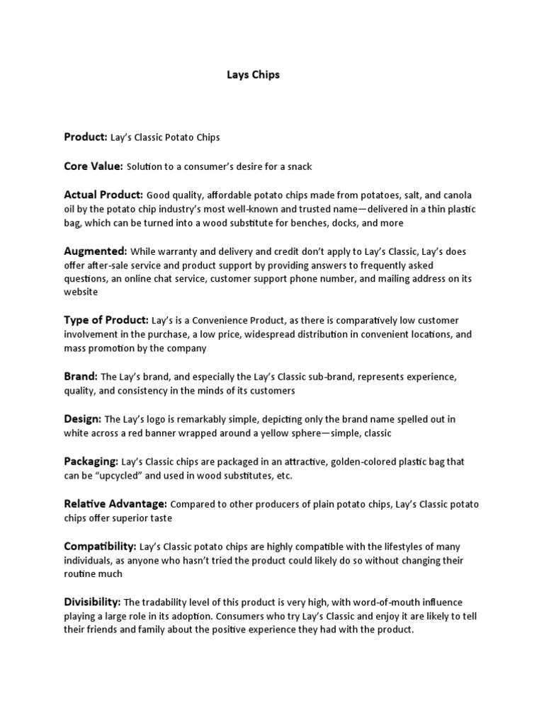 Lays Chips PDF Potato Chip Brand