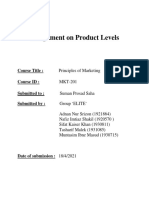 Assignment On Product Levels