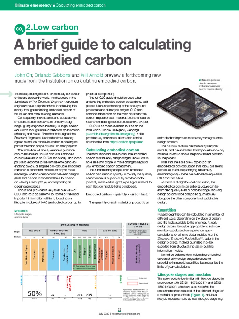 Guide to Calculating Embodied Carbon | PDF | Life Cycle Assessment ...