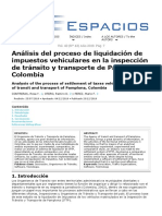 Análisis Del Proceso de Liquidación de Impuestos Vehiculares en La Inspección de Tránsito y Transporte de Pamplona, Colombia