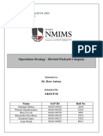 Operations Strategy - Hewlett-Packard Company: Date of Submission: 05-01-2021 Group Number: 05