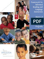 Matrix of Multisensory Structured Language Programs: Framework For Informed Reading and Language Instruction