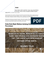 Kata-Kata Bijak Mutiara Tentang Kehidupan Percintaan: 5. Sabar Adalah Adab