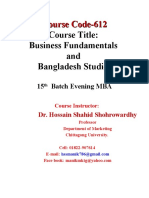 Course Code-612 Course Title: Business Fundamentals and Bangladesh Studies