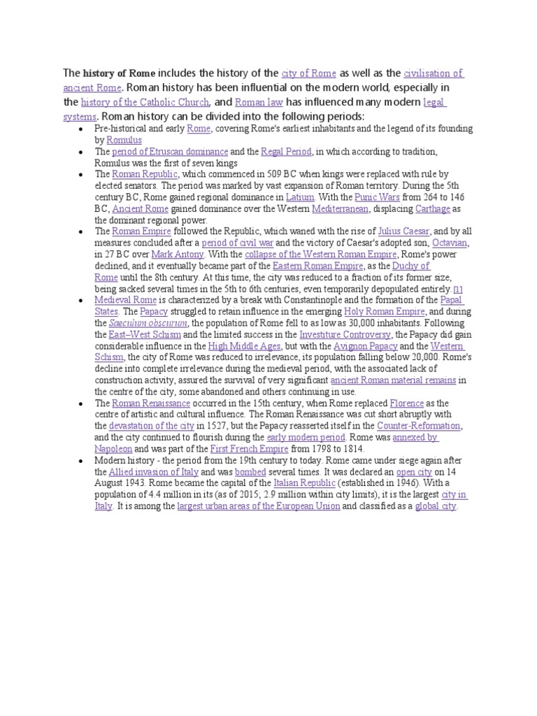 Acient History Of Rome Pdf Ancient Rome Roman Republic