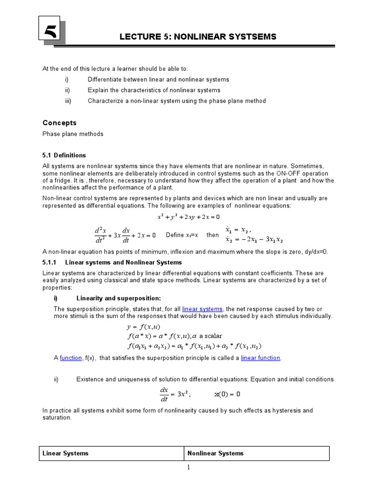 Understanding Nonlinear System Dynamics | PDF | Nonlinear System ...