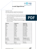 Comparatives and Superlatives: Er Est More Most More Most