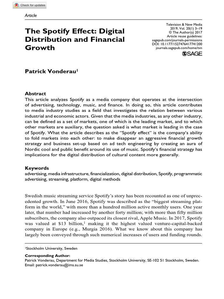 The Spotify Effect | PDF | Spotify | Online Advertising