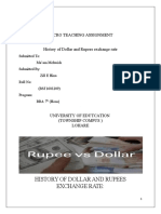 Micro Teaching Assignment History of Dollar and Rupees Exchange Rate
