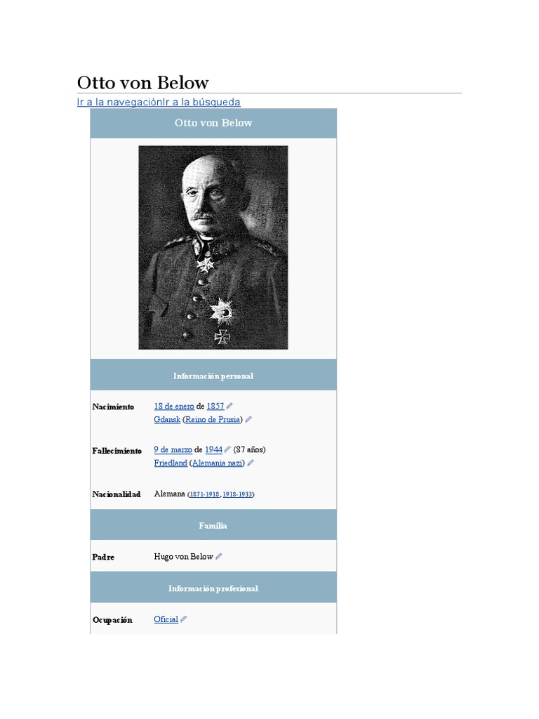 Otto Von Below PDF Militares de alemania Militar