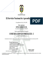 El Servicio Nacional de Aprendizaje SENA: Comunicacion en Portugues - I