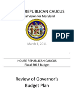 House Republican Caucus: Fiscal Vision For Maryland