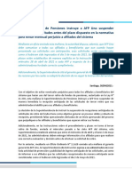 Comunicado Superintendencia de Pensiones