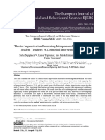 Theater Improvisation Promoting Interpersonal Confidence of Student Teachers: A Controlled Intervention Study