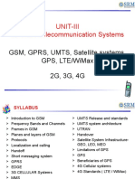 Unit-Iii Wireless Telecommunication Systems: GSM, GPRS, Umts, Satellite Systems, GPS, Lte/Wimax 2G, 3G, 4G