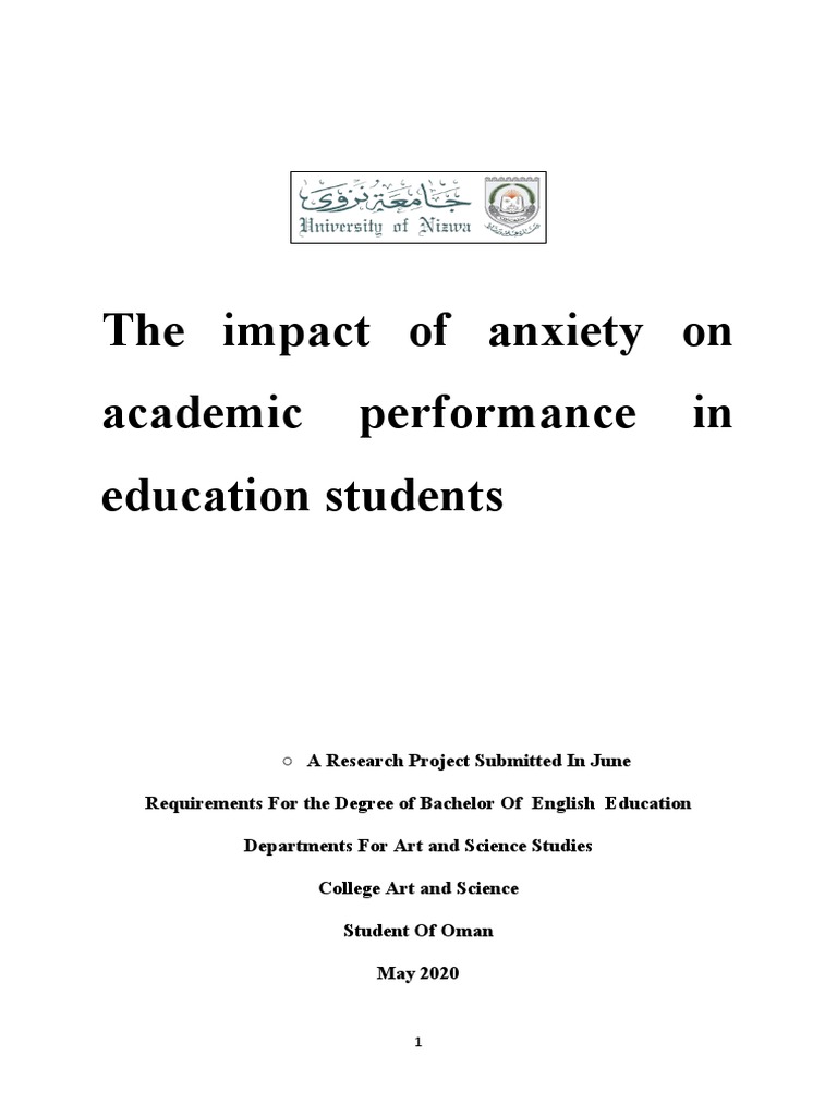 The Impact of Anxiety On Academic Performance in Education Students ...