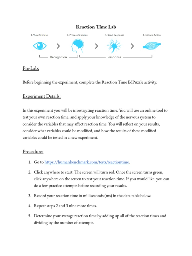 d2 Reaction Time Lab Virtual PDF Mental Chronometry Stimulus