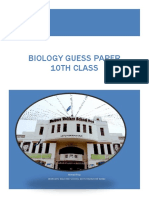 Biology Guess Paper 10Th Class: Ahmed Fraz Workers Welfare School Boys Rahim Yar Khan