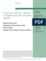 E-Petition 554150, Relating To Nigeria and The Sanctions Regime