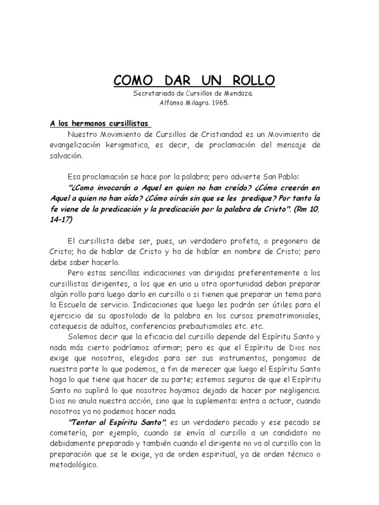 Como Dar Un Rollo | PDF | Cristo (título) | Verdad